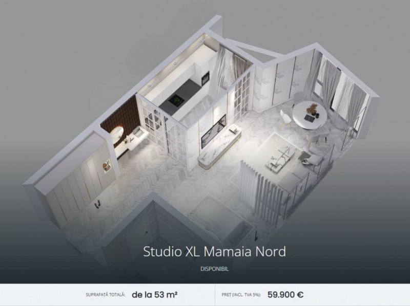 Studio XL - Mamaia Nord - Meraki 7 Studios - La Cheie