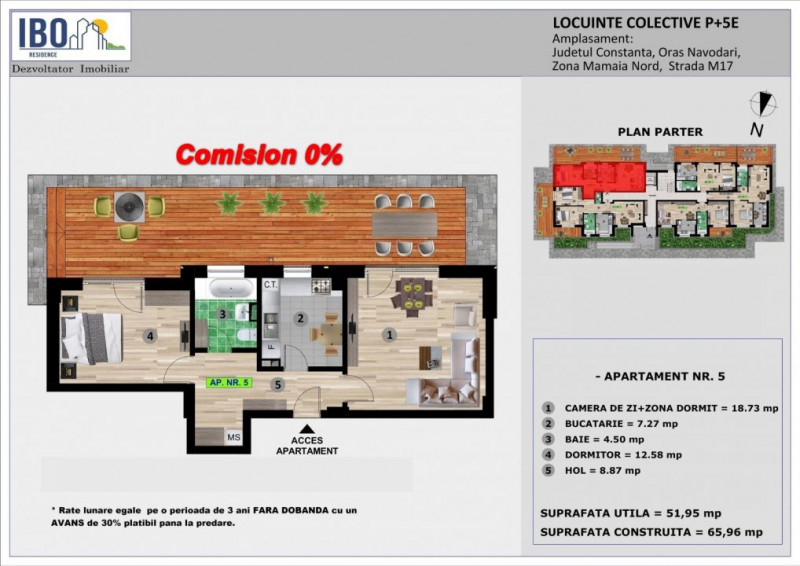 Apartament 2 Camere Decomandat - Mamaia Nord - IBO RESIDENCE - Predare 
