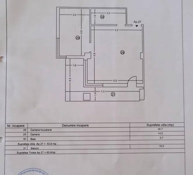 Apartament 2 Camere - Statiunea Mamaia - Zona Hotel Dorna - Vedere Frontala Lac