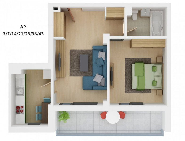 Apartament 2 Camere - Zona Mamaia Nord - Etaj 1 - Mobilat/Utilat Complet